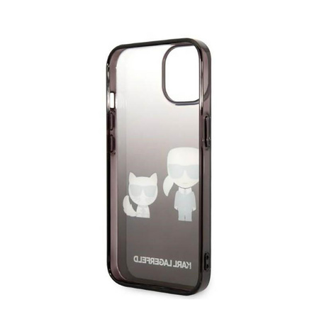 Karl Lagerfeld Gradient Ikonik Karl & Choupette - Etui iPhone 14 Pro (czarny)