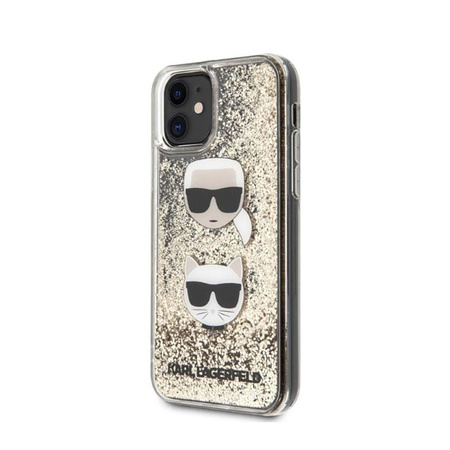 Karl Lagerfeld Liquid Glitter 2 Heads - Etui iPhone 11 (złoty)