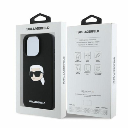 Karl Lagerfeld Silicone Karl Head Print MagSafe - Etui iPhone 16 Pro Max (czarny)