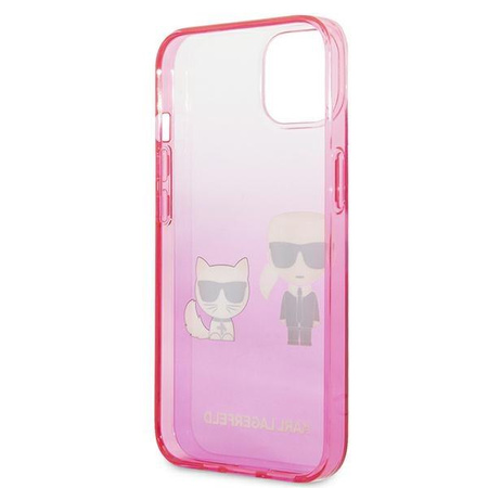 Karl Lagerfeld Gradient Ikonik Karl & Choupette - Etui iPhone 13 mini (różowy)
