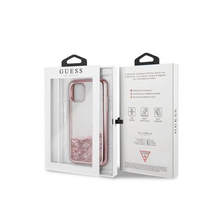 Guess 4G Peony Liquid Glitter - Etui iPhone 11 (różowy)