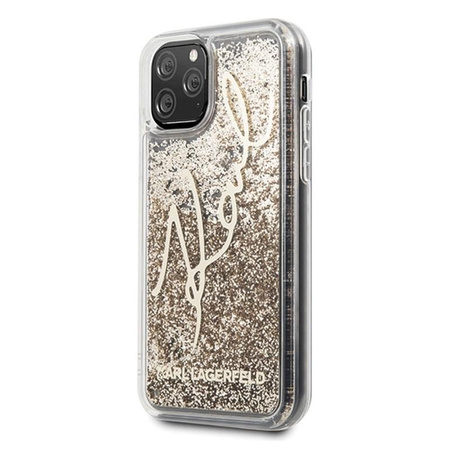 Karl Lagerfeld Signature Glitter Case - Etui iPhone 11 Pro (Gold)