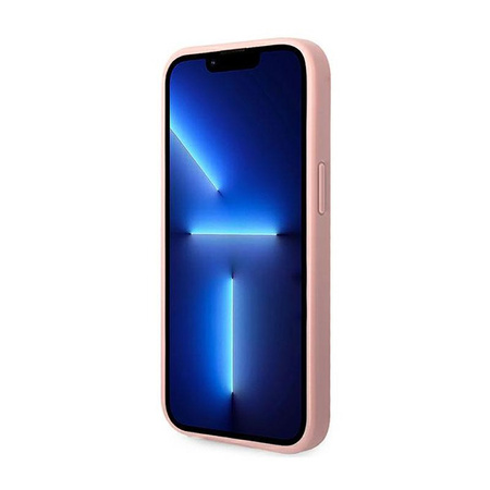 Guess Glitter Flakes Metal Logo Case – Etui iPhone 14 (różowy)