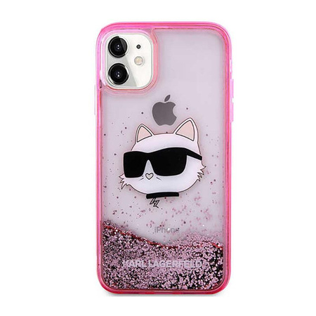 Karl Lagerfeld Liquid Glitter NFT Choupette Head - Etui iPhone 11 (różowy)