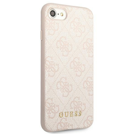 Guess 4G Metal Gold Logo – Etui iPhone SE 2022 / SE 2020 / 8 / 7 (różowy)