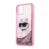 Karl Lagerfeld Liquid Glitter NFT Choupette Head - Etui iPhone 11 (różowy)
