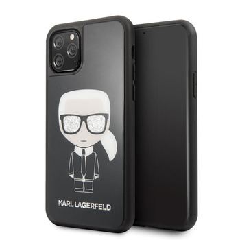 Karl Lagerfeld Double Layer Glitter Iconic - Etui iPhone 11 Pro (czarny)