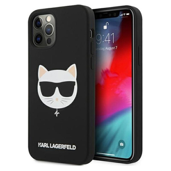 Karl Lagerfeld Choupette Head Silicone - Etui iPhone 12 / iPhone 12 Pro (czarny)