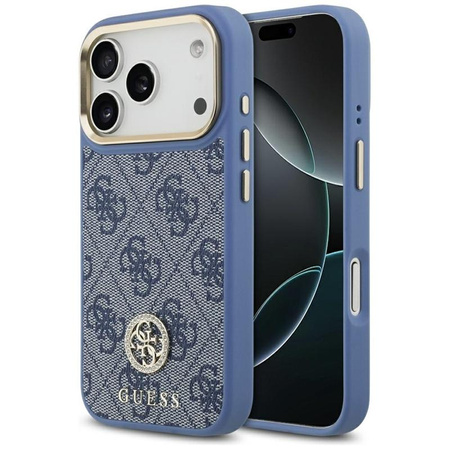 Guess 4G Strass Logo MagSafe - Etui iPhone 17 Pro (niebieski)