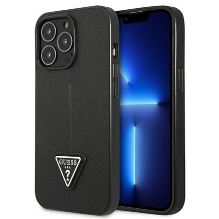 Guess Saffiano Triangle Logo Case – Etui iPhone 13 Pro Max (czarny)