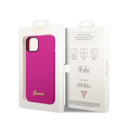 Guess Silicone Vintage - Etui iPhone 14 (fuksja)