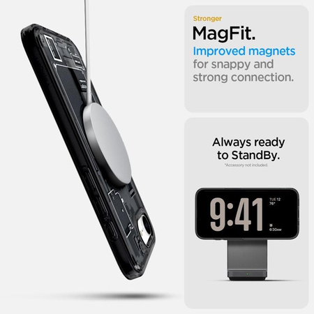 Spigen Ultra Hybrid Mag MagSafe - Etui do iPhone 16e (Zero One Black)