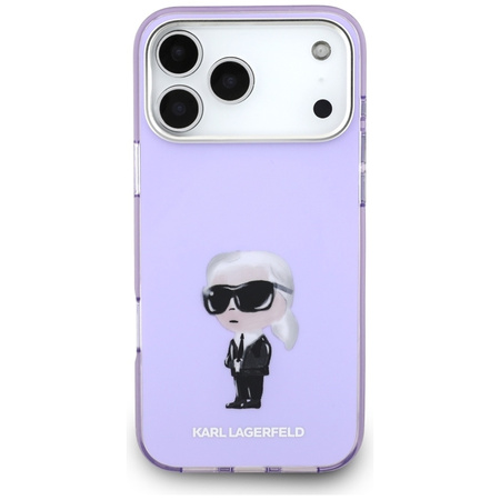 Karl Lagerfeld IML Aquarelle Karl & Choupette & Logo MagSafe - Etui iPhone 17 Pro Max (fioletowy)