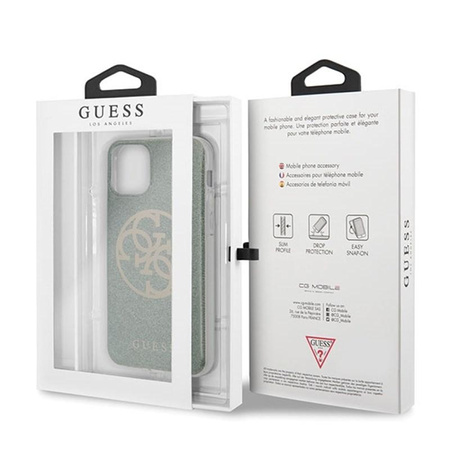 Guess Circle Glitter 4G - Etui iPhone 11 Pro Max (khaki)