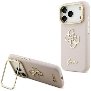 Guess Grained Big 4G & Stand Camera - Etui iPhone 17 Pro (różowy)