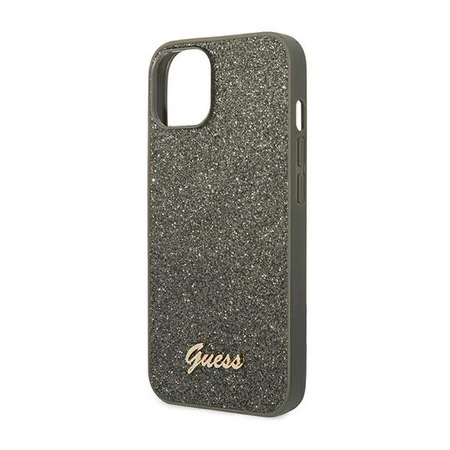 Guess Glitter Flakes Metal Logo Case – Etui iPhone 14 (zielony)