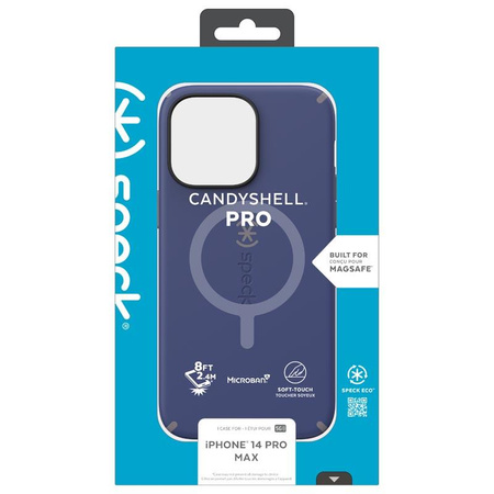 Speck CandyShell Pro + MagSafe - Etui iPhone 14 Pro Max z powłoką MICROBAN (Prussian Blue / Cloudy Grey)