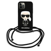 Karl Lagerfeld Fullbody Silicone Iconic Cord - Etui iPhone 12 / 12 Pro (Black)