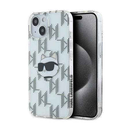 Karl Lagerfeld IML Choupette Head & Monogram - Etui iPhone 15 / 14 / 13 (przezroczysty)