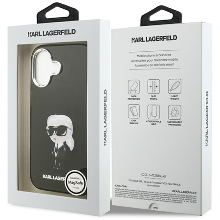 Karl Lagerfeld IML Aquarelle Karl & Logo MagSafe - Etui iPhone 17 (czarny)