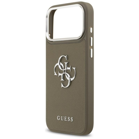 Guess Grained Big 4G Classic Logo - Etui iPhone 17 Pro Max (brązowy)