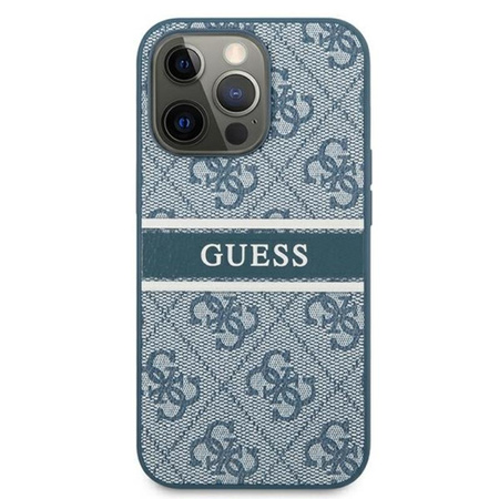 Guess 4G Printed Stripe - Etui iPhone 13 Pro Max (niebieski)