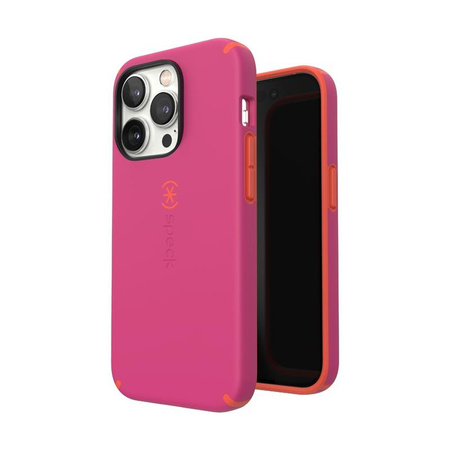 Speck CandyShell Pro - Etui iPhone 14 Pro z powłoką MICROBAN (Digital Pink / Energy Red)