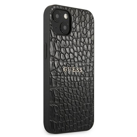 Guess Croco Stamp Lines - Etui iPhone 13 mini (czarny)