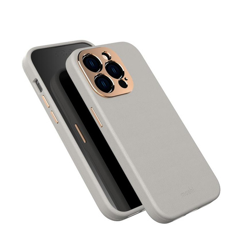 Moshi Napa Slim MagSafe - Skórzane etui iPhone 14 Pro (Serene Gray)