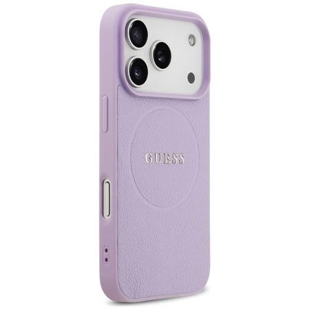Guess Grained Ring MagSafe - Etui iPhone 17 Pro (fioletowy)