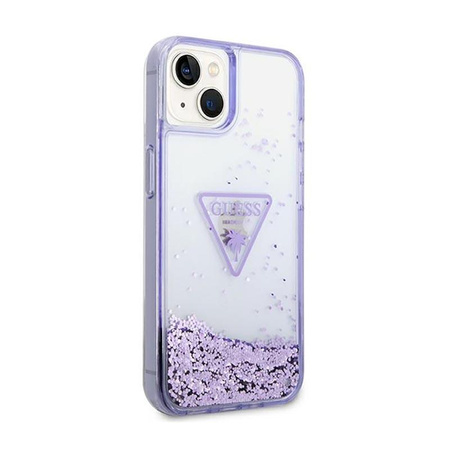 Guess Liquid Glitter Triangle Logo Case – Etui iPhone 14 Plus (fioletowy)