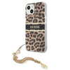 Guess Leopard Gold Chain - Etui iPhone 13