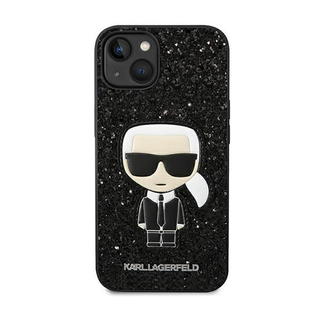 Karl Lagerfeld Glitter Flakes Ikonik - Etui iPhone 14 Plus (czarny)