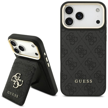 Guess Bundle Pack MagSafe 4G - Zestaw etui + portfel MagSafe do iPhone 17 Pro Max (czarny)