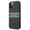 Guess 4G Printed Stripe - Etui iPhone 12 / iPhone 12 Pro (szary)