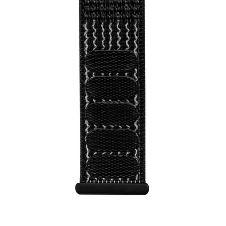 Crong Nylon Reflex - Pasek sportowy do Apple Watch 38/40/41/42 mm (czarny)