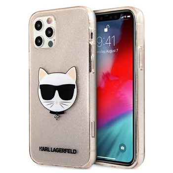 Karl Lagerfeld Choupette Head Glitter - Etui iPhone 12 Pro Max (złoty)