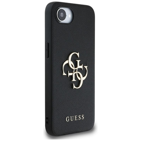 Guess Grained Big 4G Logo Small Classic Logo - Etui do iPhone 16e (czarny)