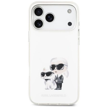 Karl Lagerfeld IML Aquarelle Karl & Choupette & Logo MagSafe - Etui iPhone 17 Pro Max (biały)