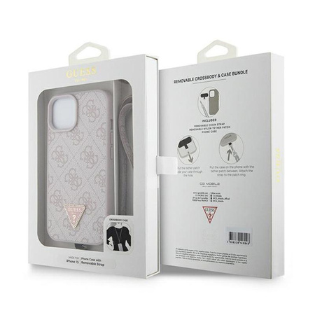 Guess Crossbody 4G Metal Logo - Etui iPhone 15 Plus (różowy)