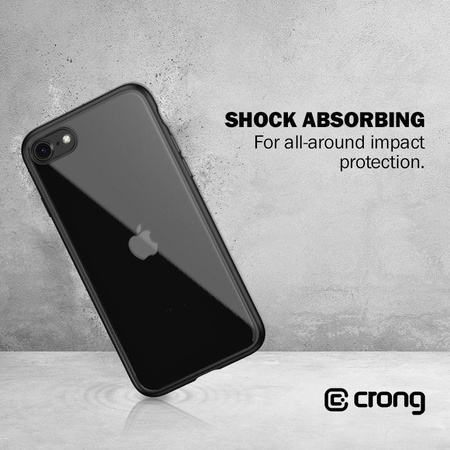 Crong Clear Cover - Etui iPhone SE (2022/2020) / 8 / 7 (czarny)