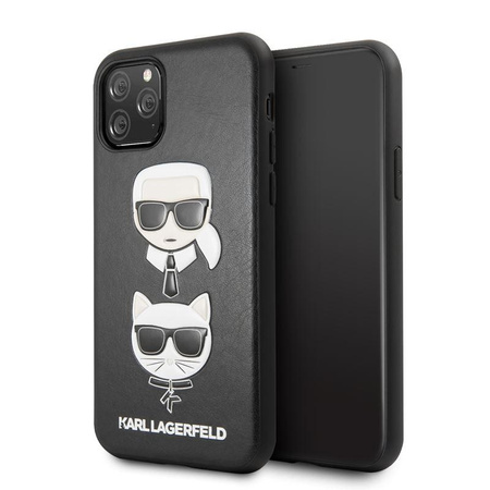 Karl Lagerfeld Embossed Case Karl & Choupette - Etui iPhone 11 Pro (Black)