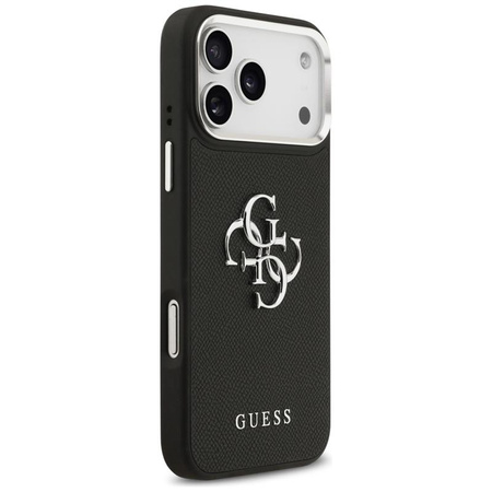 Guess Grained Big 4G Classic Logo - Etui iPhone 17 Pro Max (czarny)