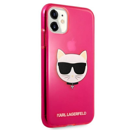 Karl Lagerfeld Choupette Head - Etui iPhone 11 (fluo różowy)