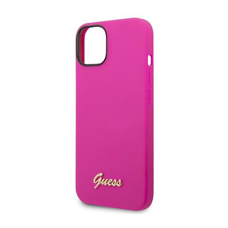 Guess Silicone Vintage - Etui iPhone 14 (fuksja)