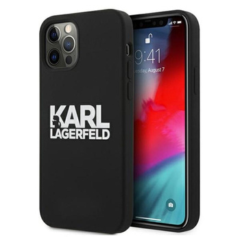 Karl Lagerfeld Silicone Stack Logo - Etui iPhone 12 / iPhone 12 Pro (czarny)