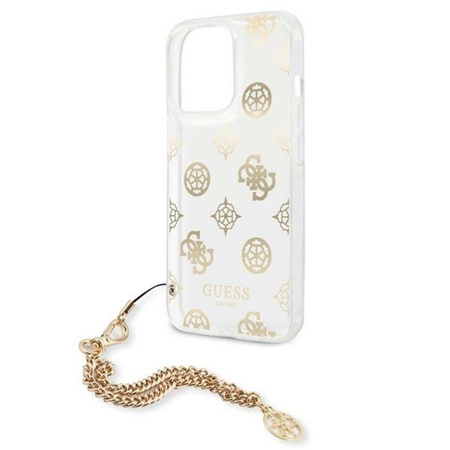 Guess Peony Chain Handle - Etui iPhone 13 Pro Max (złoty)