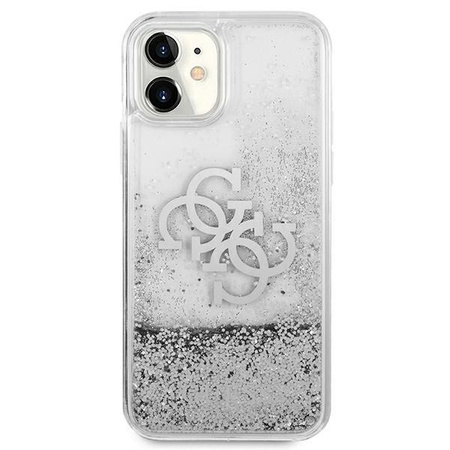 Guess Liquid Glitter 4G Big Logo - Etui iPhone 11 (srebrny)
