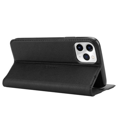Crong Folio Case - Etui iPhone 11 Pro Max z klapką na magnes (czarny)