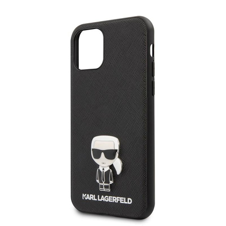 Karl Lagerfeld Saffiano with Pin Ikonik - Etui iPhone 11 (black)
